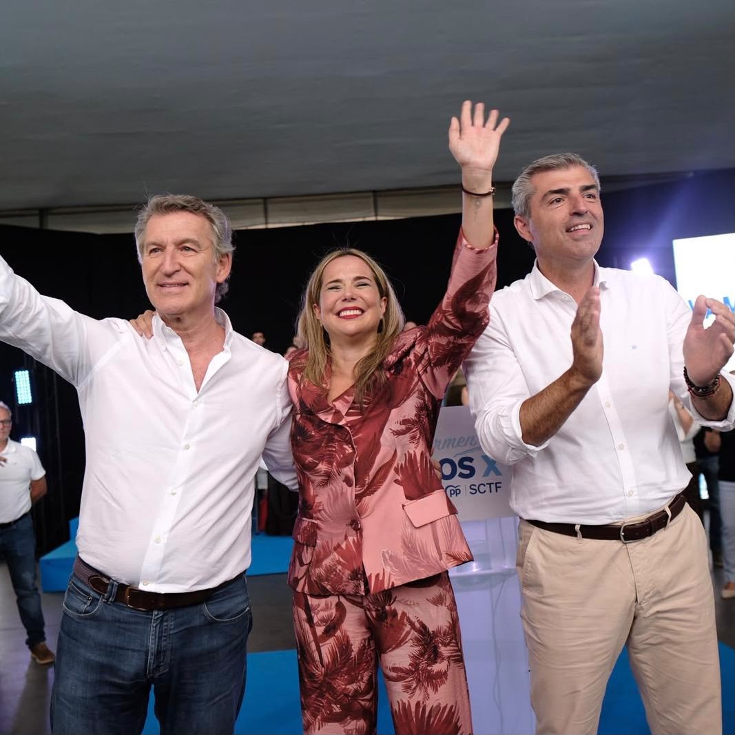 Feijóo arropa en Santa Cruz de Tenerife a Carmen Pérez como candidata del PP a la Alcaldía